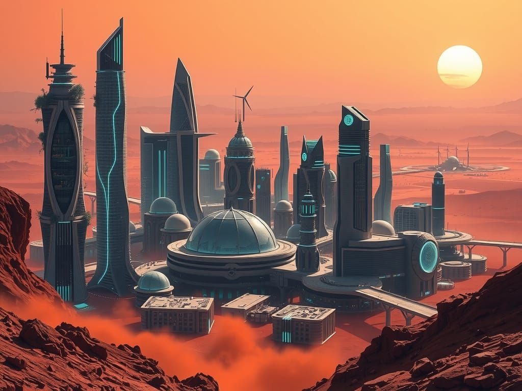Mars City: Futuristic Metropolis on the Red Planet