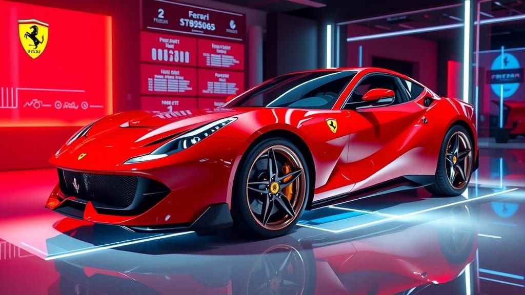 Ferrari SF90 Stradale in a Futuristic Showroom