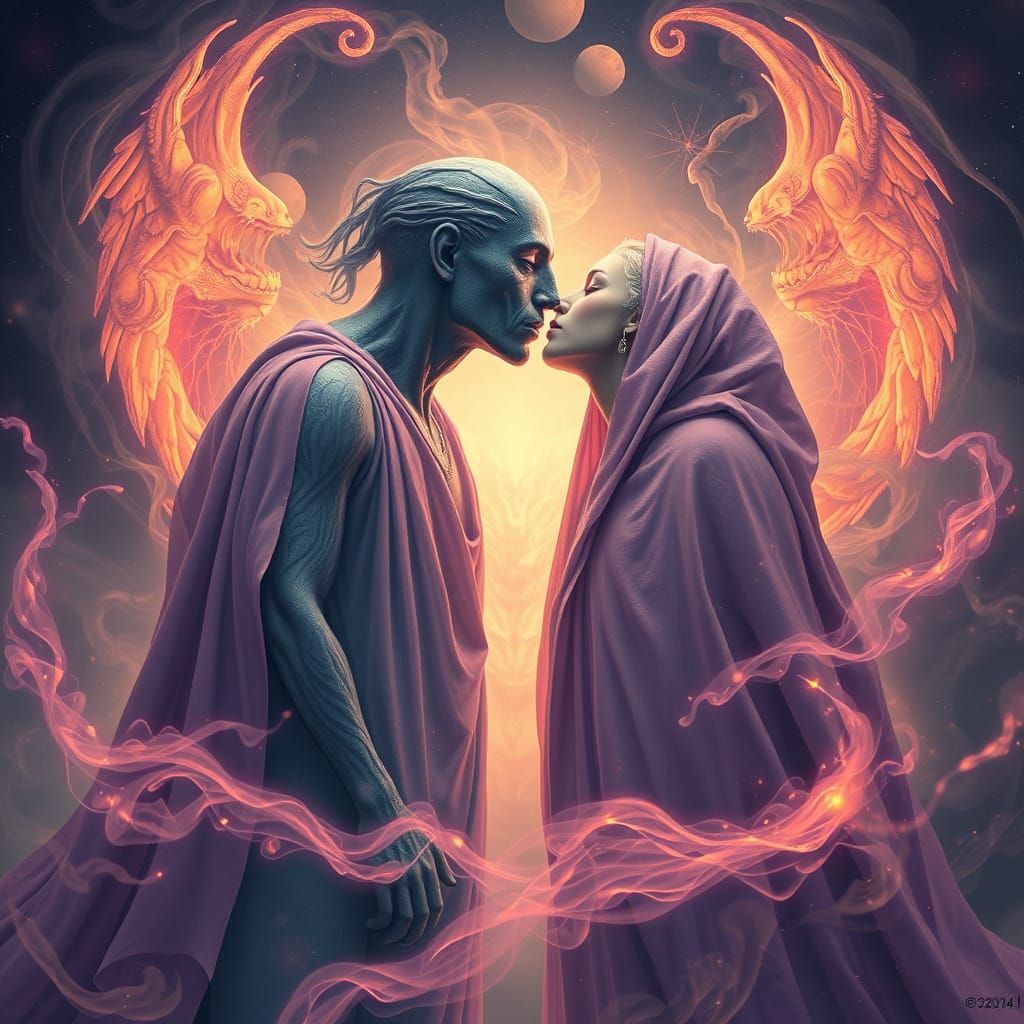 Surreal Anunnaki Goddess in Cosmic Flux