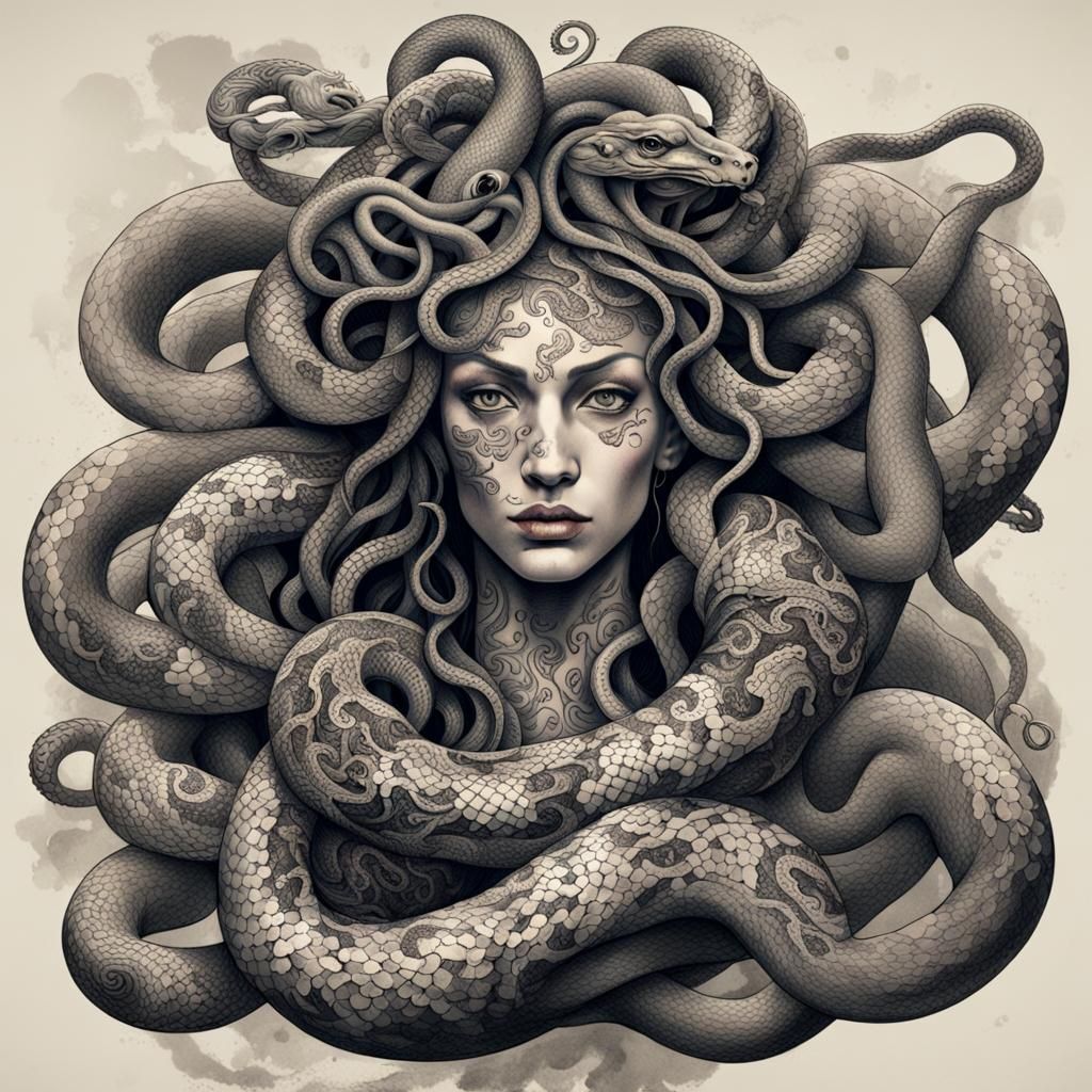 Tattooed Medusa: A Modern Mythological Fusion
