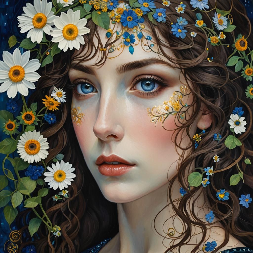 Portrait in the Style of Gustav Klimt