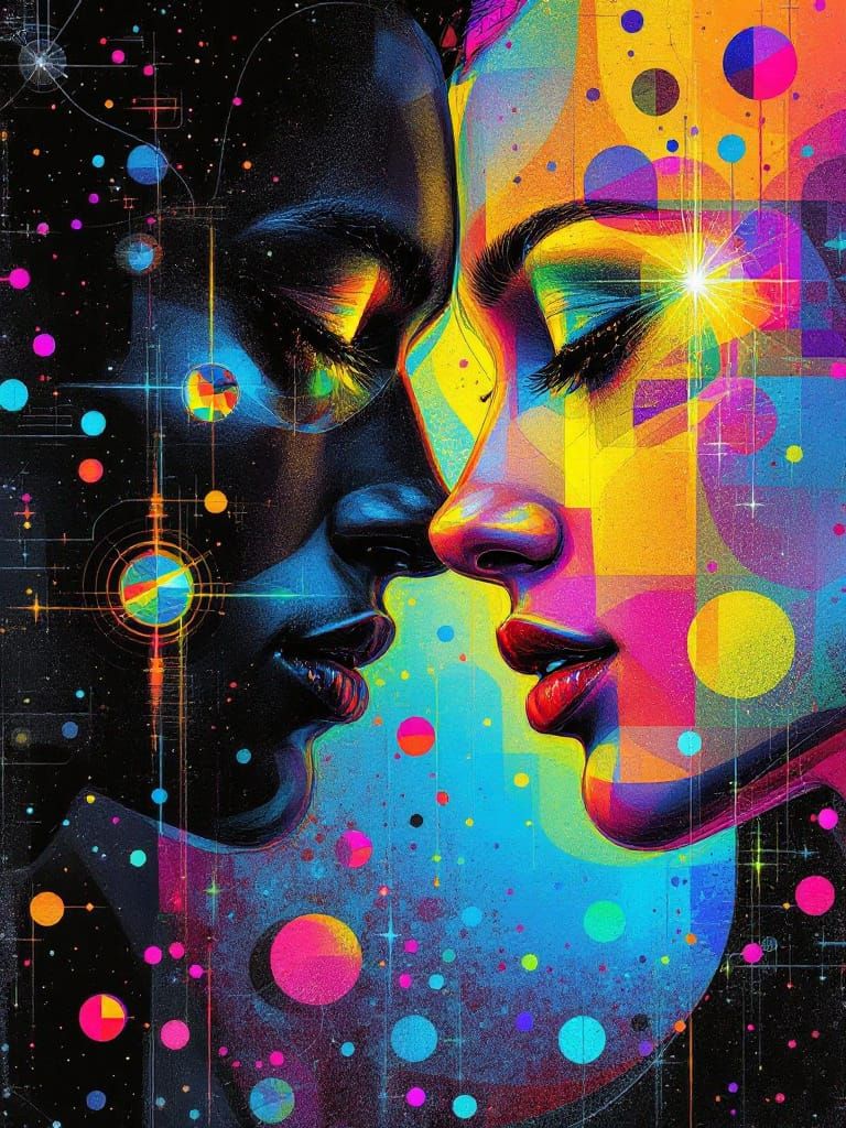 Bohemian Couple in German Expressionist Autochrome Photo