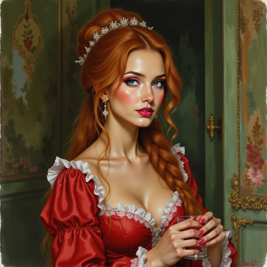 Renaissance Princess Portrait in Vivid Colors