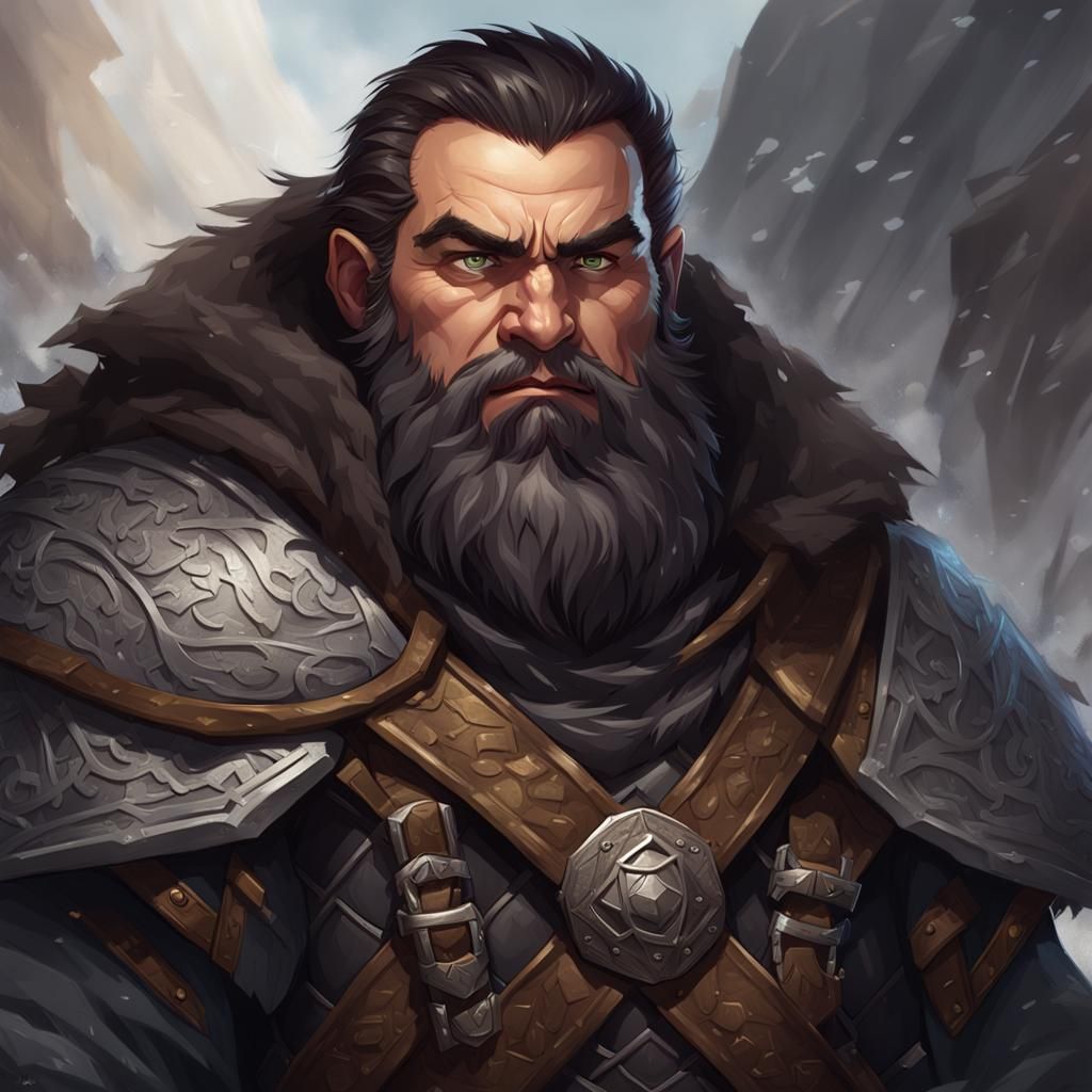 Dwarf Character Portrait in Hyperdetailed Digital Art