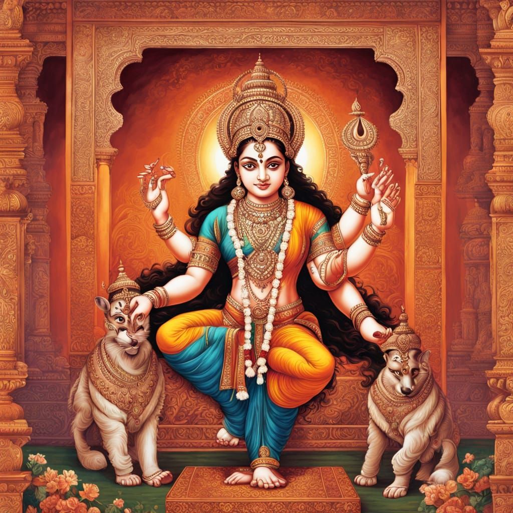 Lord Rama in Serene Temple Setting