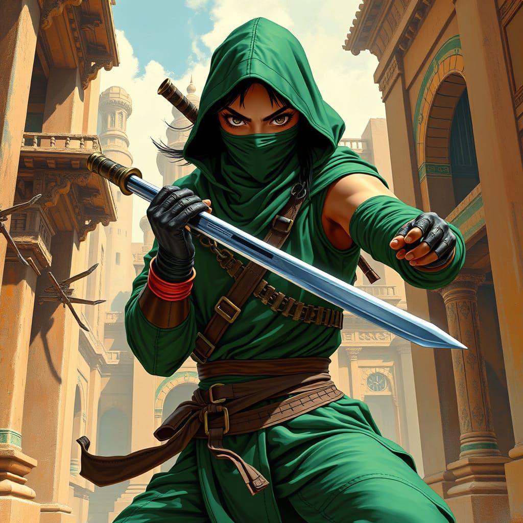 Ninja Assassin in Kara Turan, Fantasy Art Style