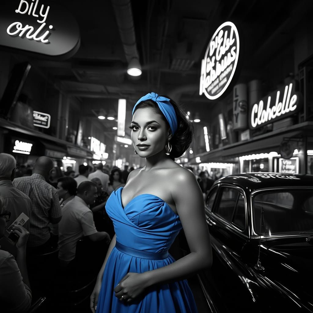 Havana Nightclub Scene in Striking Black and White