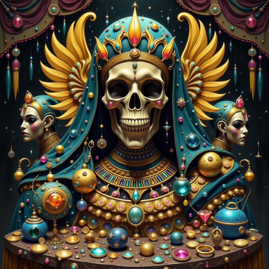 Cursed Egyptian Skull Crown Amongst Treasury Riches