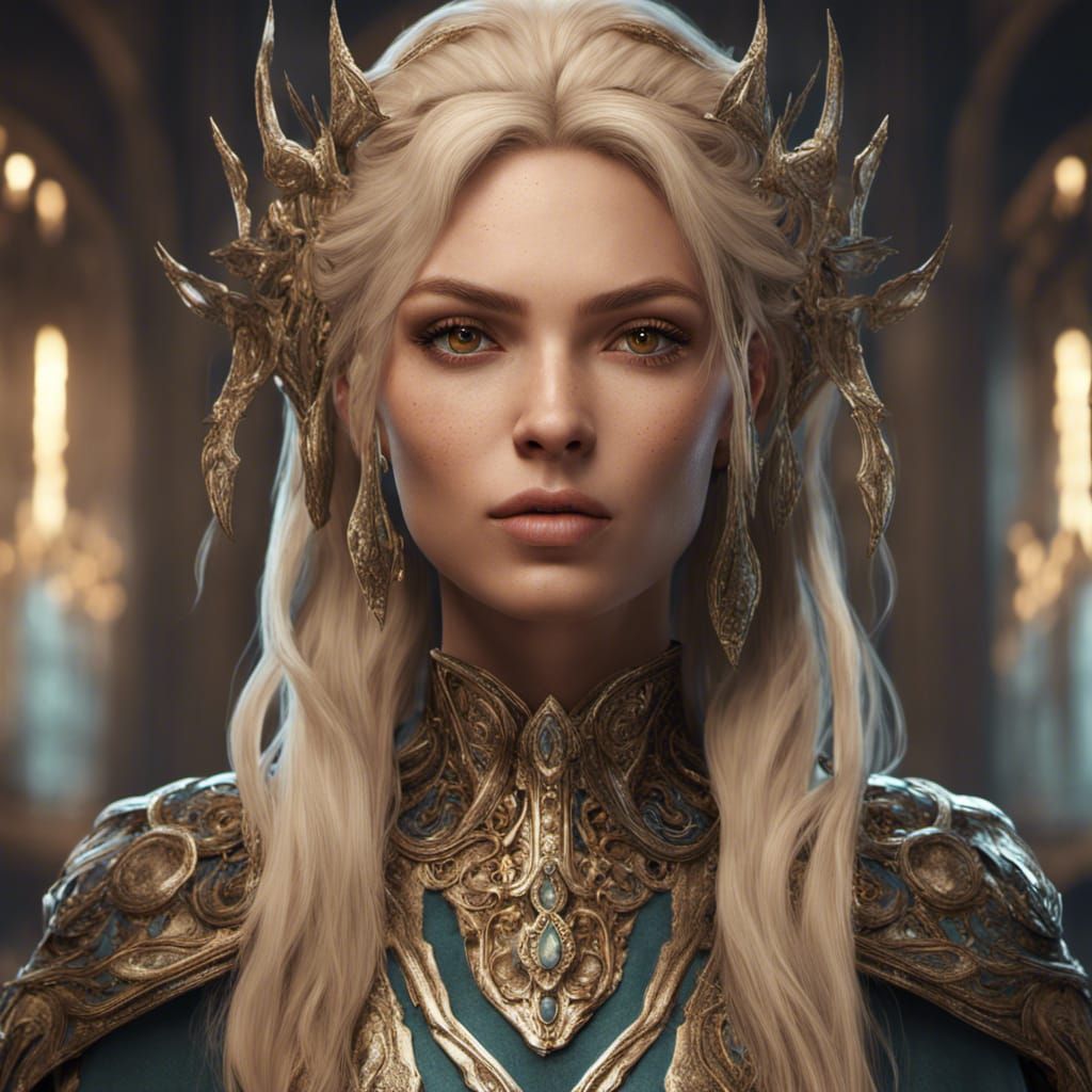 Fantasy Woman with Exaggerated Features