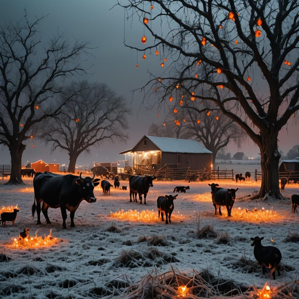 Surreal Crystal Farm with Glass Animals