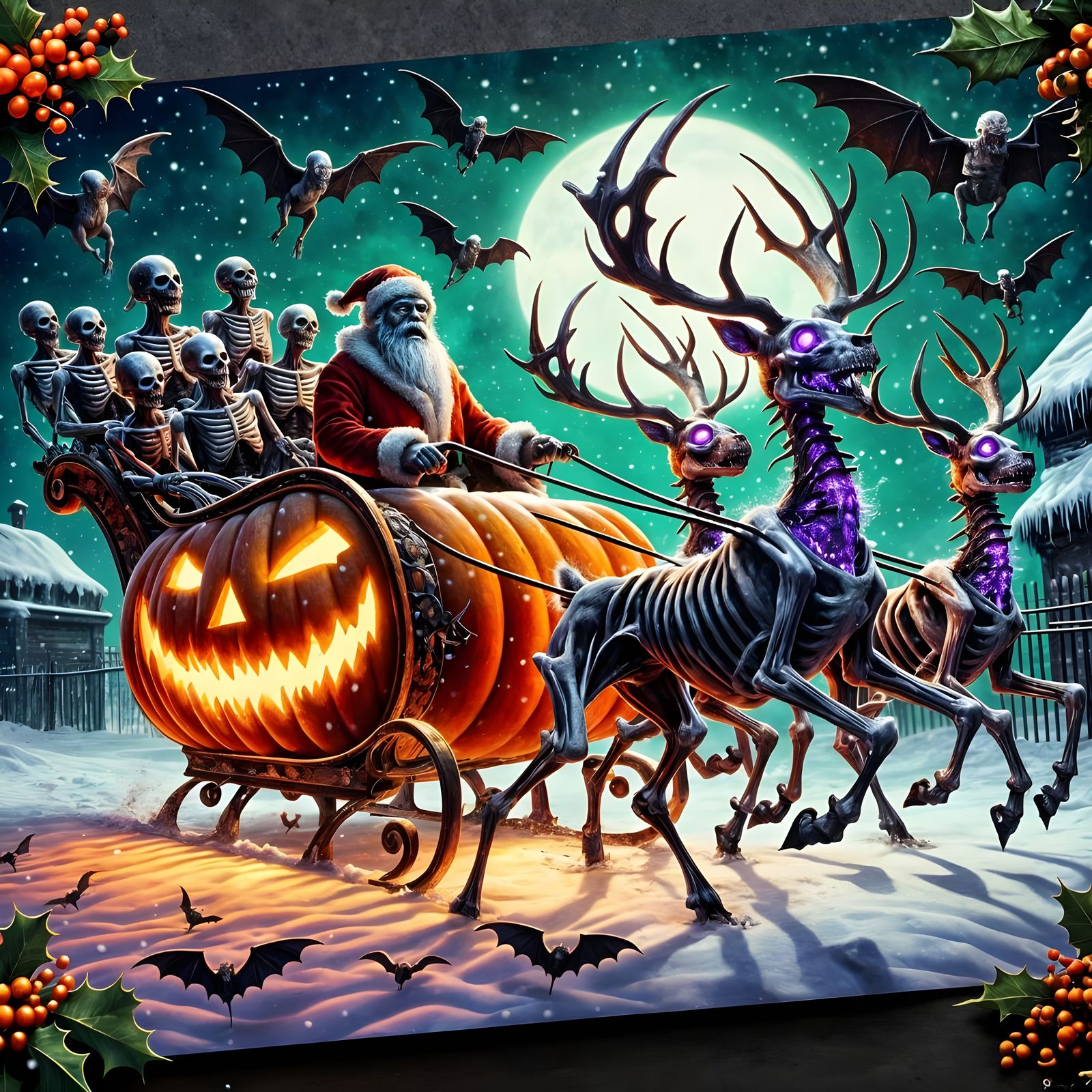 Zombie Santa's Eerie Autumn Sleigh Ride