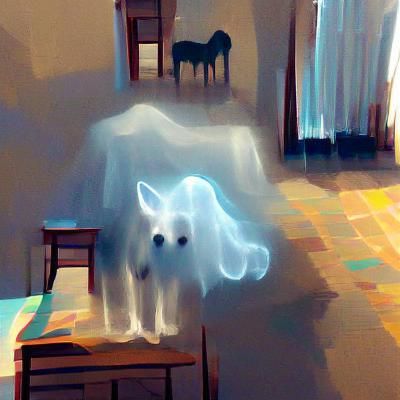 AI Image of a Ghostly Dog