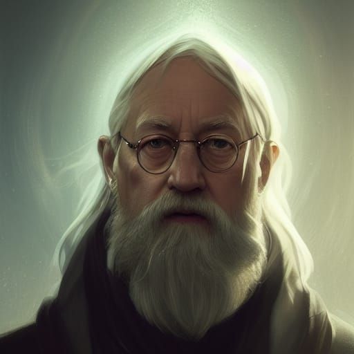 Dumbledore Portrait in Hyperdetailed Digital Art