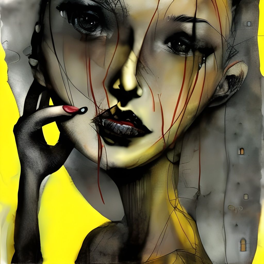 Claymation Woman's Face in Dave McKean Style