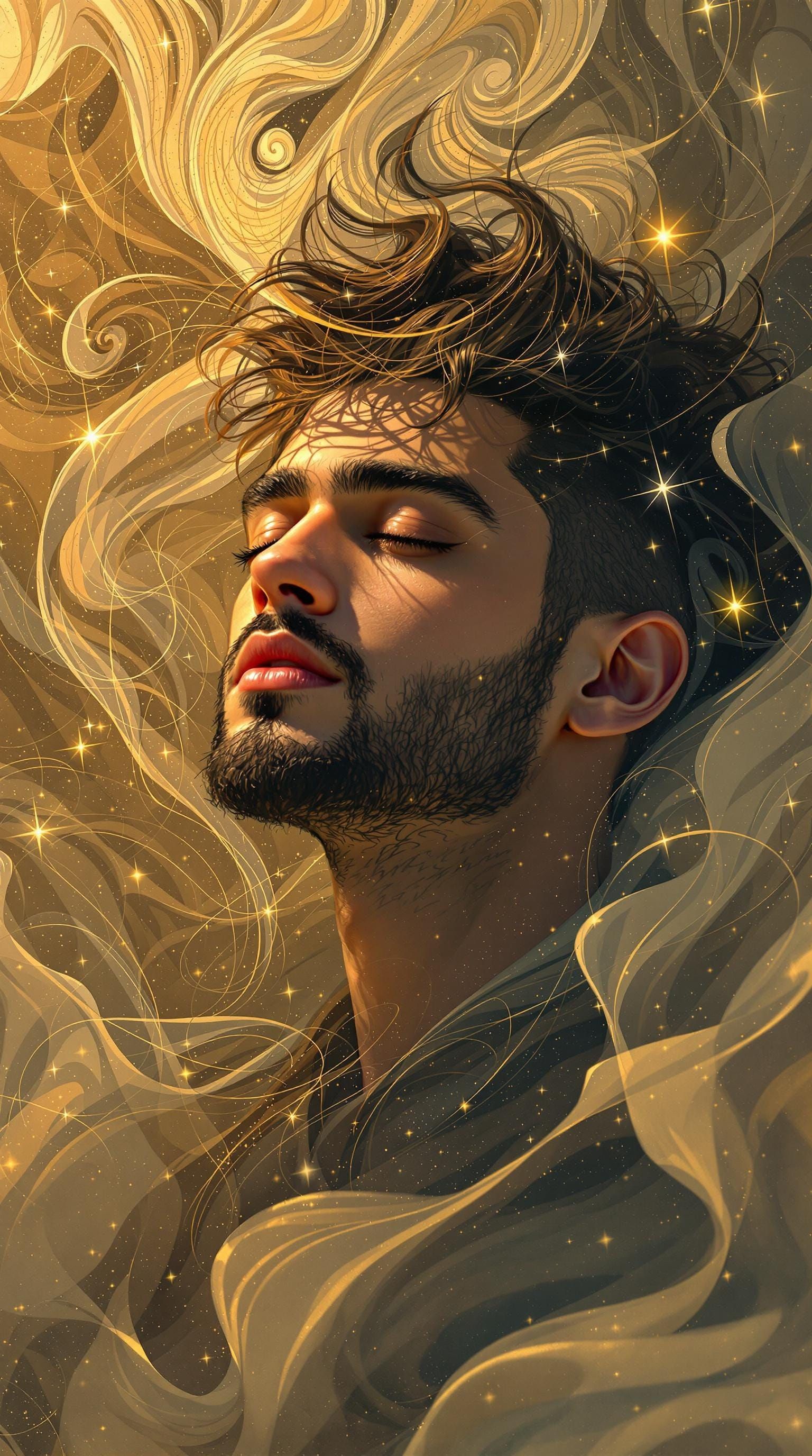 Ethereal Portrait of Zayn Malik in Soft Golden Light