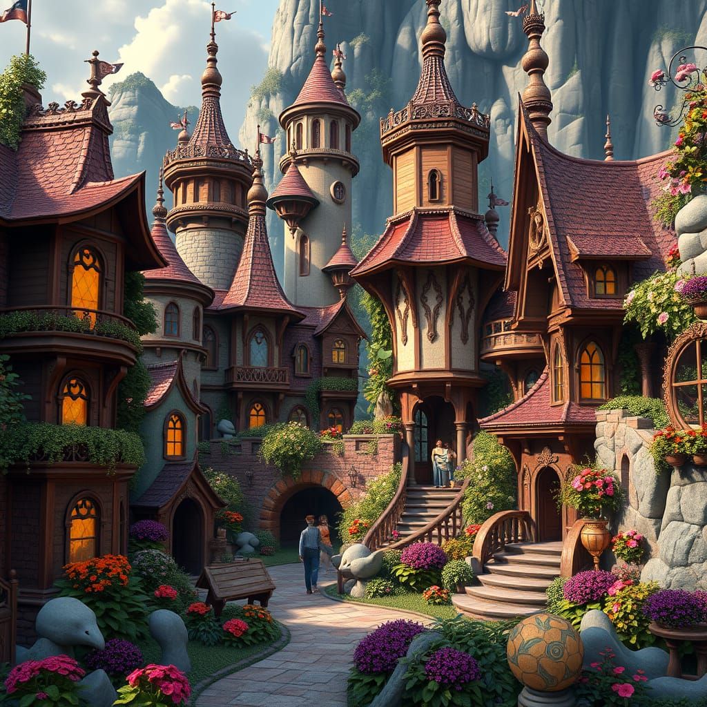 Whimsical Kingdom of Kindness in Matte Painting Style