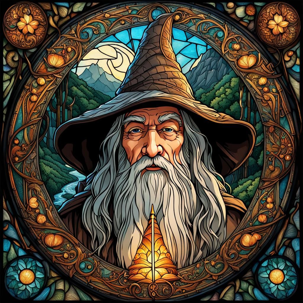 Gandalf Gazes at Rivendell in Double Exposure Art