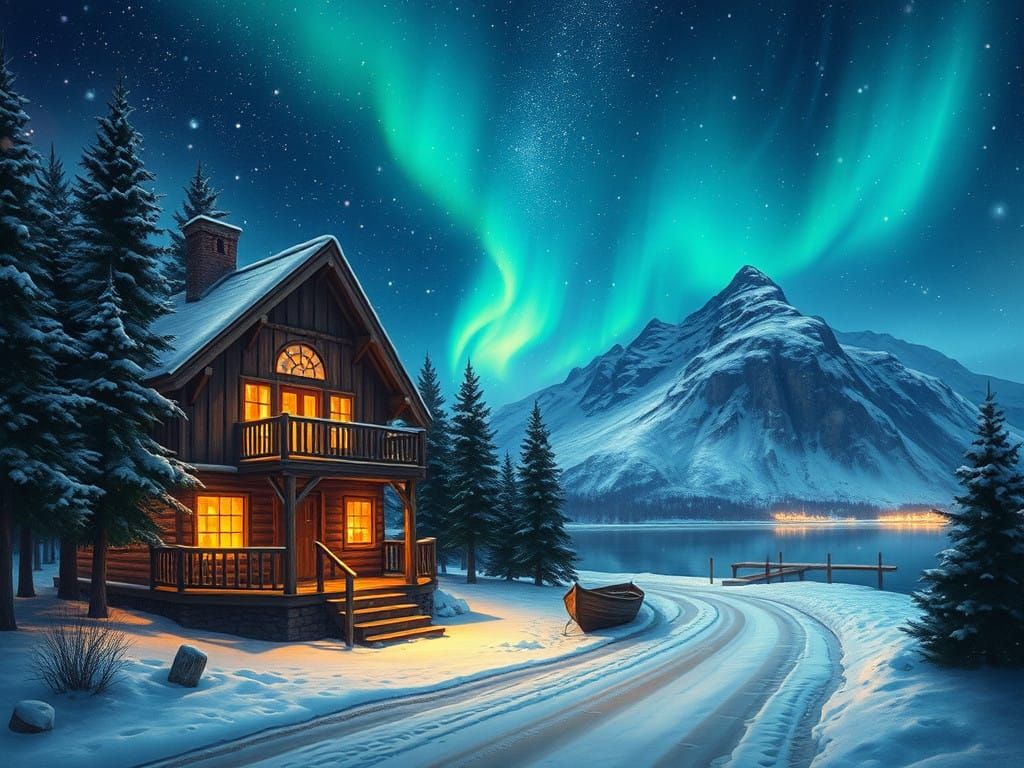 Winter Palace by the Frozen Lake