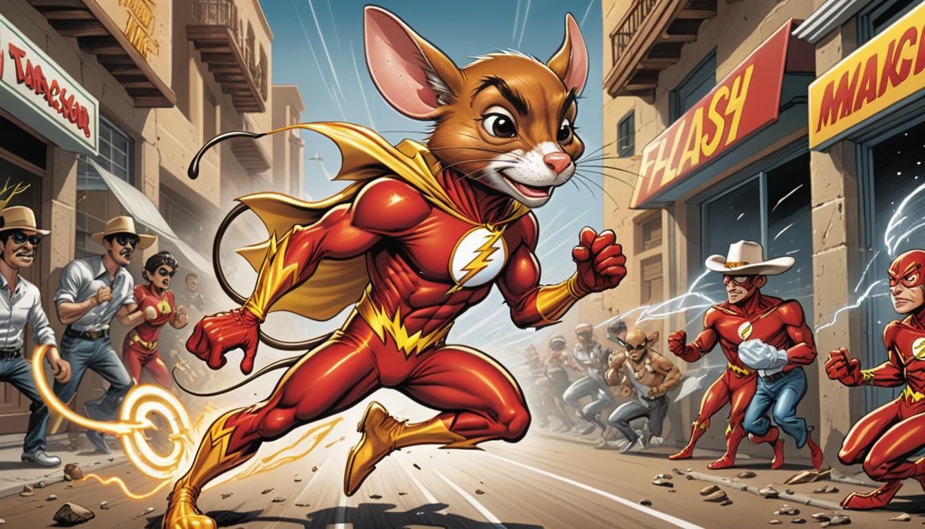 Speedy Gonzales as The Flash: Comic Book Art