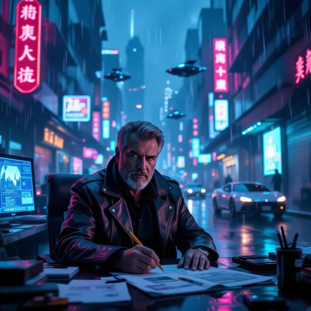 Syd Mead in a Futuristic Studio