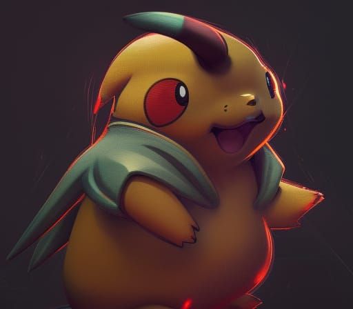 A colorful 3d pikachu render 8k resolution concept art art nouveau rococo architecture by Greg Rutkowski detailed matte ...