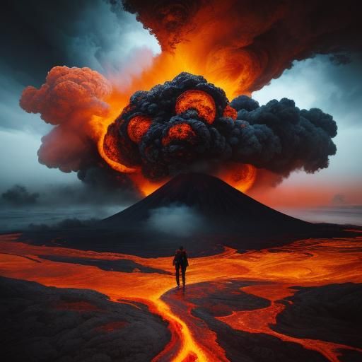 Volcanic Stand: Fauvist Expressionism in Fiery Hues