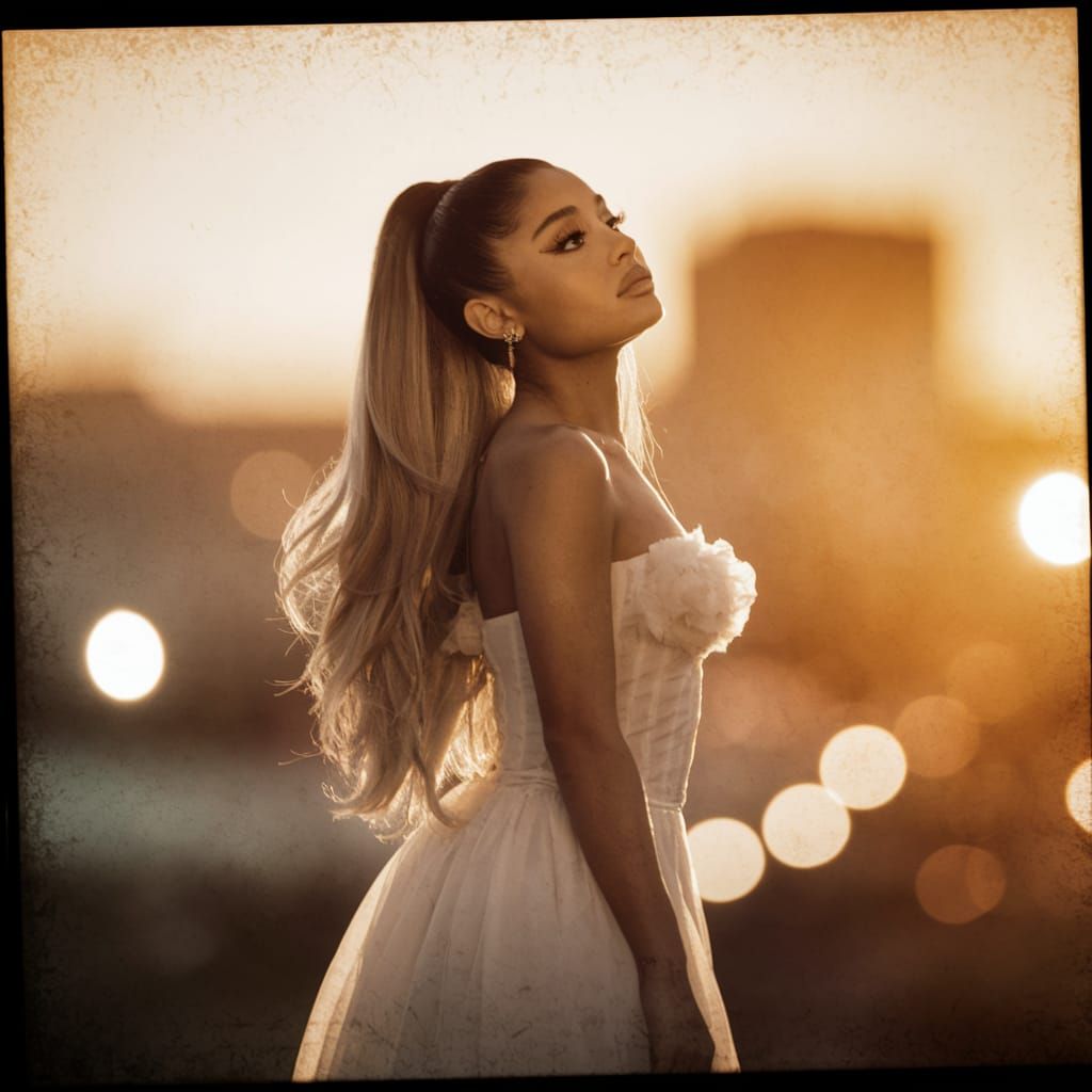 Ariana Grande Cinematic film still, shot on v-raptor XL, fil...