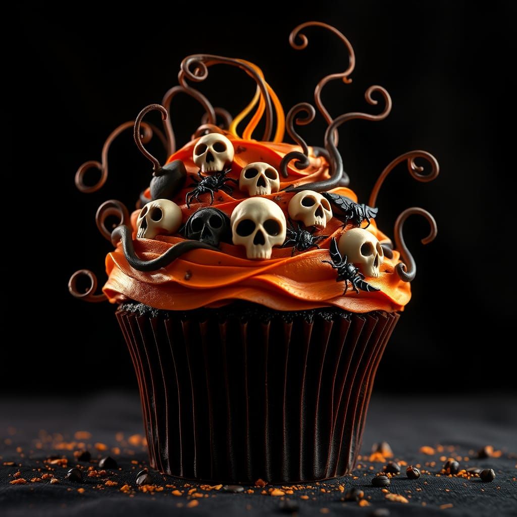 Majestic Halloween Cupcake in Fantasy Style