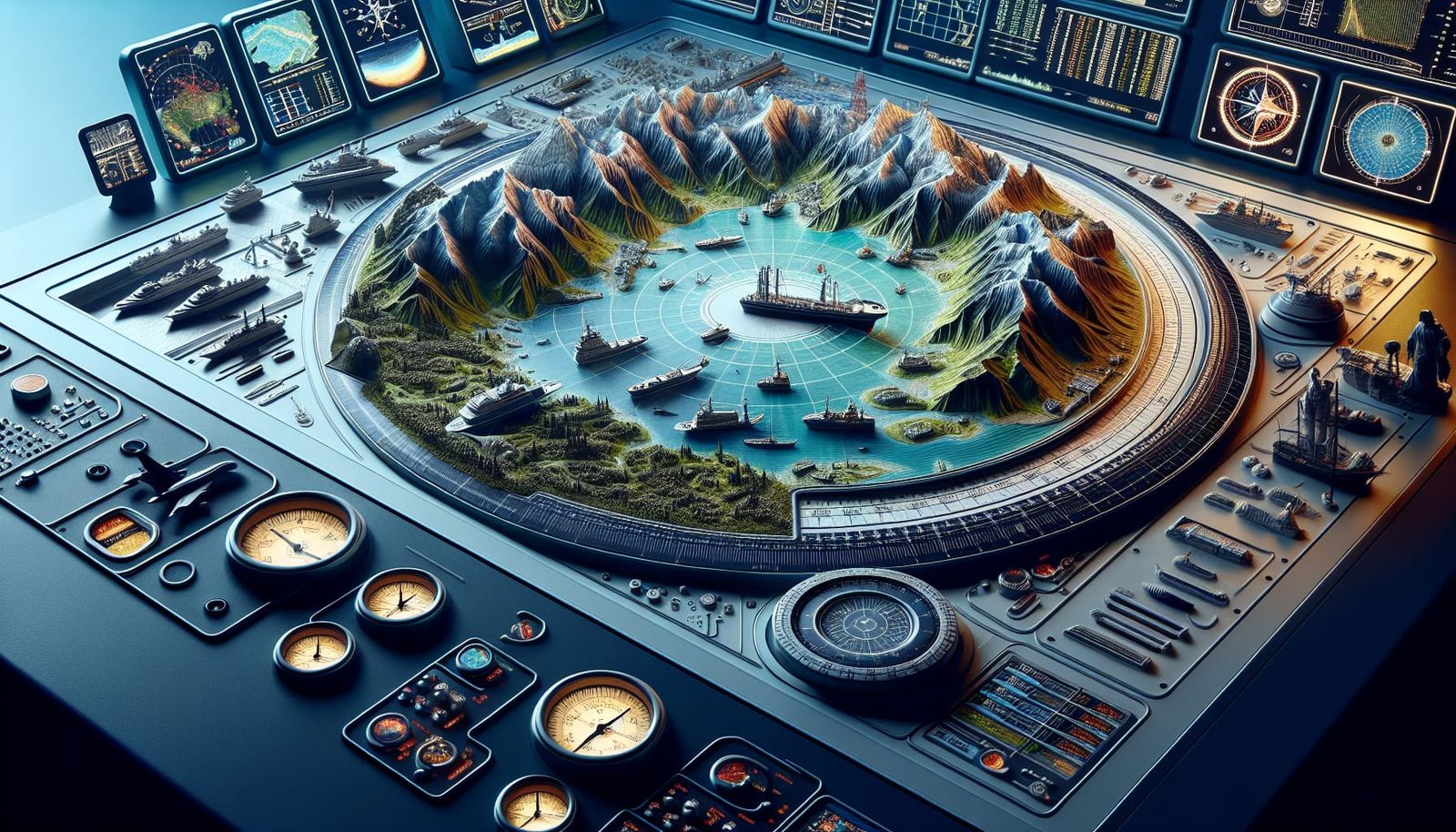 Modern Navigation System with Topography Map