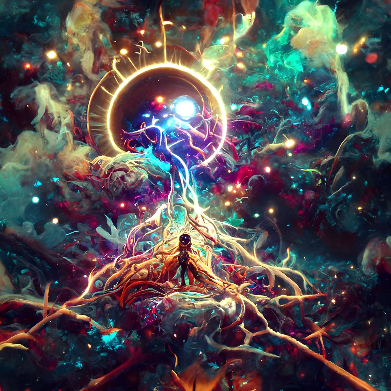 Cosmic Transcendence: Digital Art in Psychedelic Style