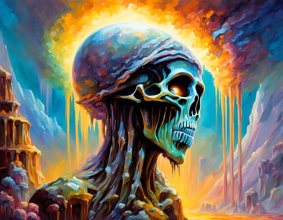 Bioluminescent Alien Market in Expressionist Style