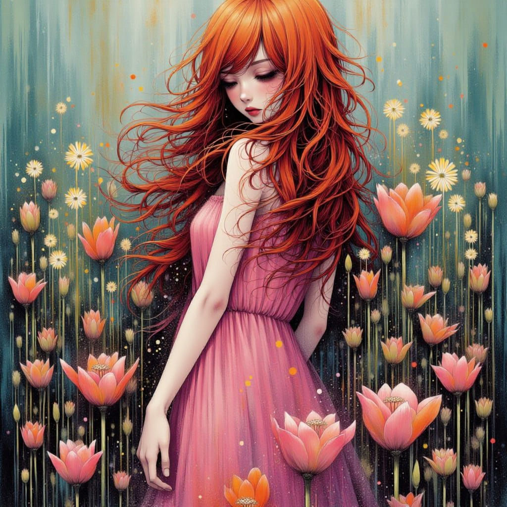 Hyperrealistic Portrait of Woman with Red Hair