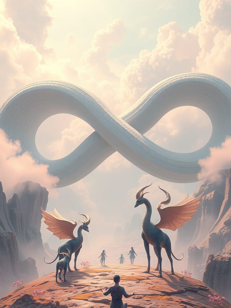 Ethereal Infinity Realm in Pastel Hues