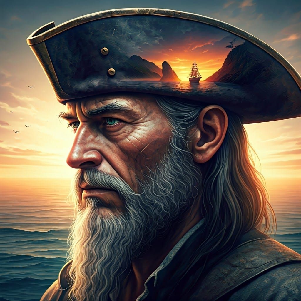 Pirate Double Exposure: Seascapes at Sunset