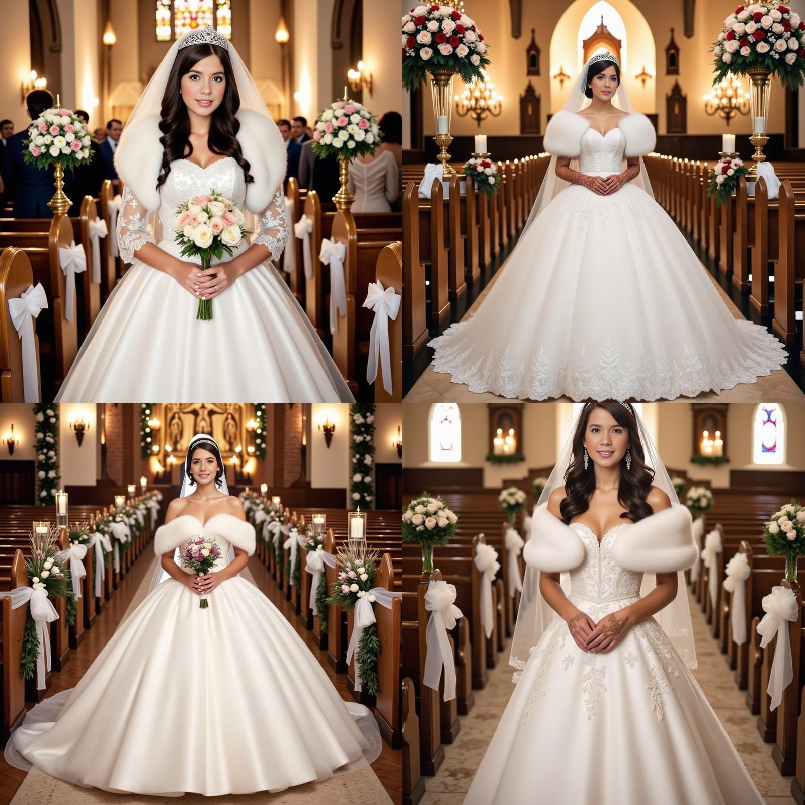 Elegant Bride in Tulle Gown, Digital Matte Painting