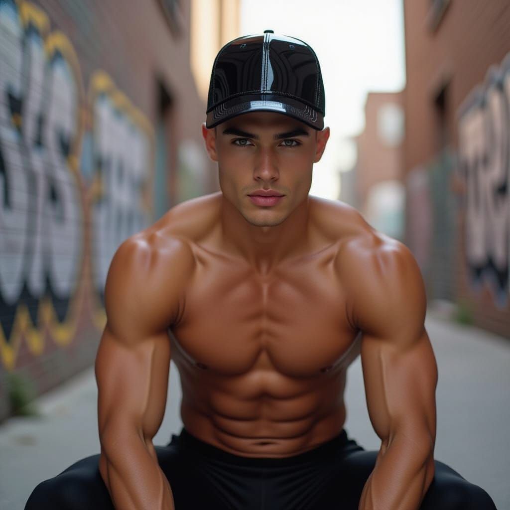 Urban Athlete in Hyperrealistic Style