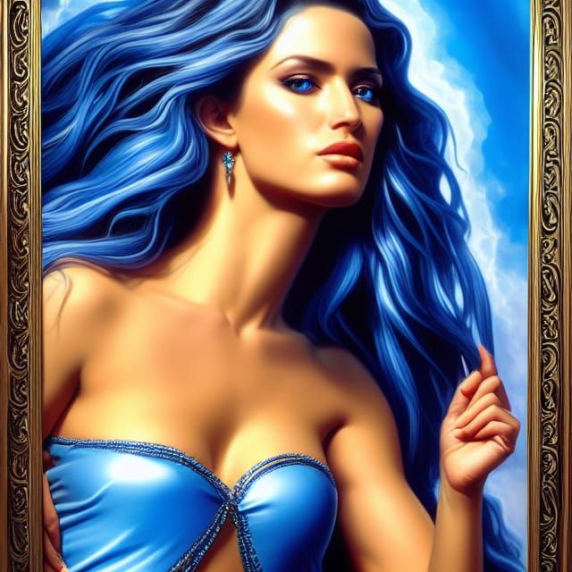 Blue Topaz Essence: Sensual Greek Woman