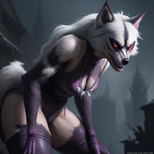 Werewolf Spider-Gwen: Detailed Matte Painting