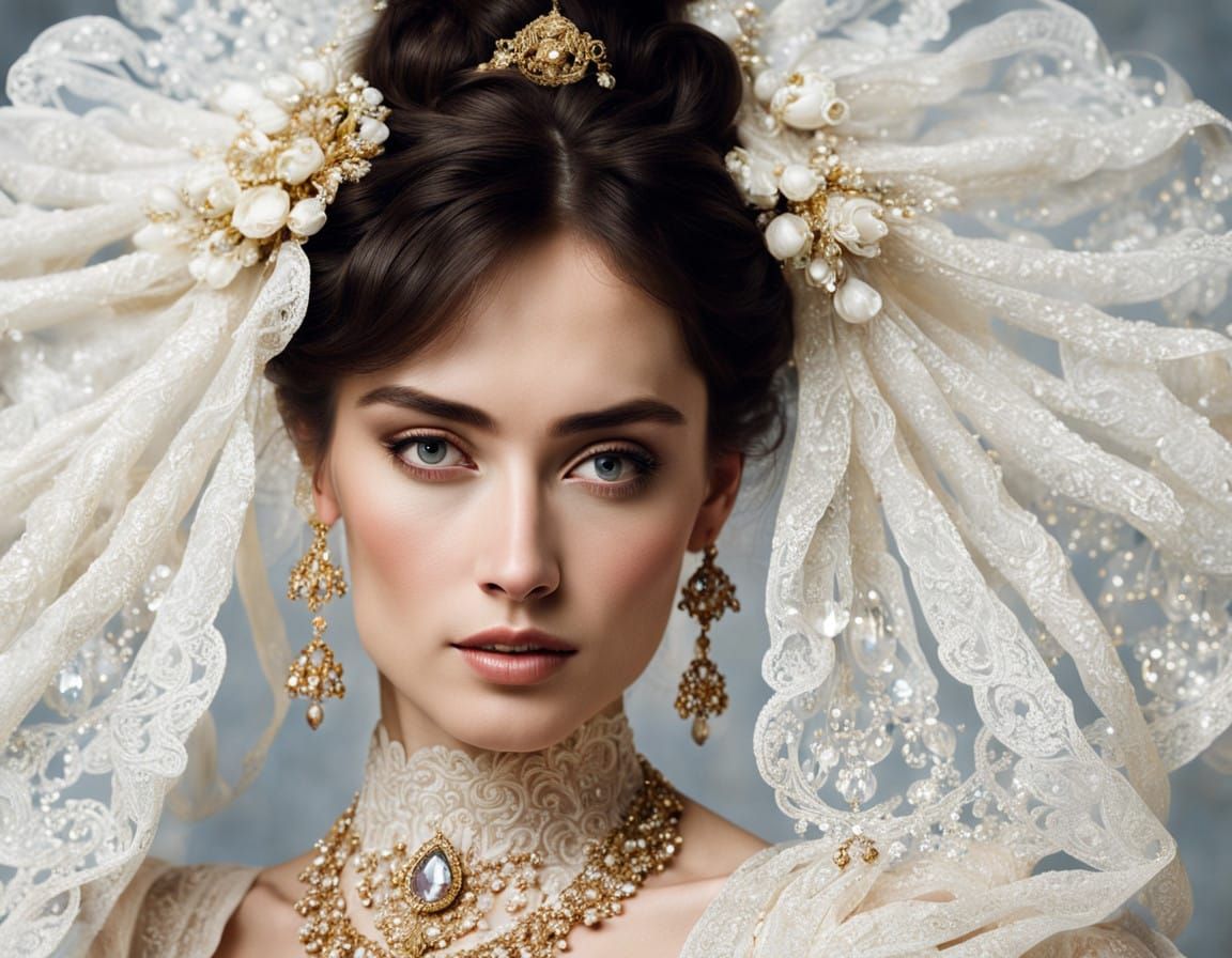 Elegant 19th Century Ballroom Scene in Imperial Russia Style