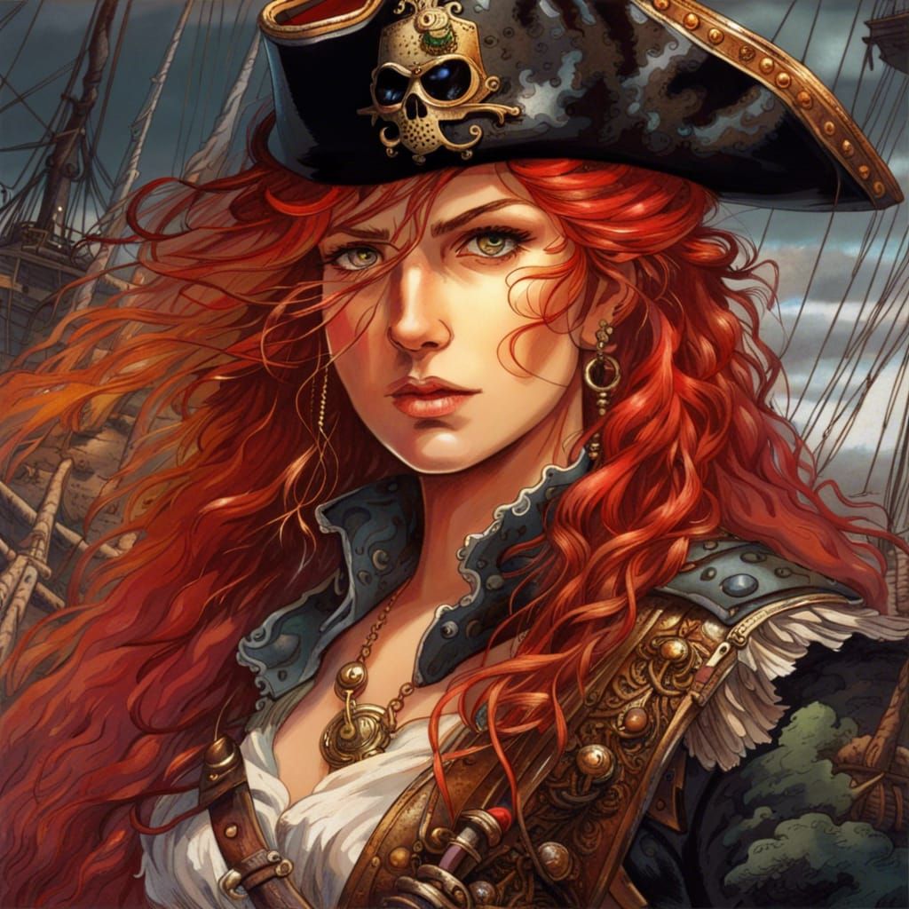 Imposing Female Pirate Captain Portrait
