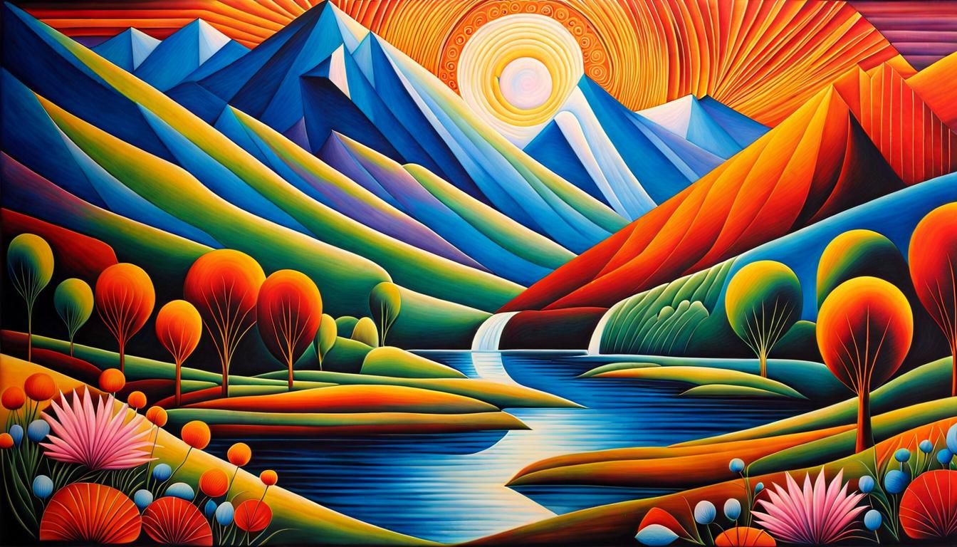 Mother Nature in a Vivid Fantasy Landscape