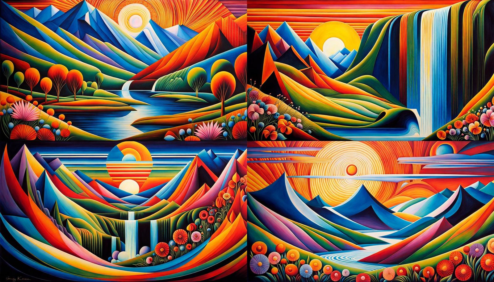 Mother Nature Landscape in Detailed Ink Illustration