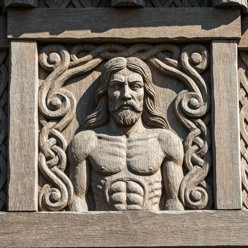 Medieval Nordic wood carving