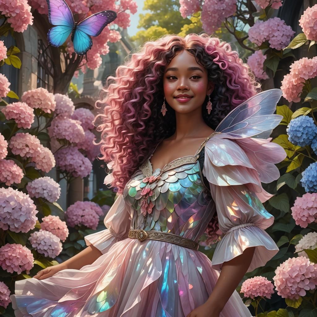 Plus-Sized Woman with Fairy Wings, Digital Art