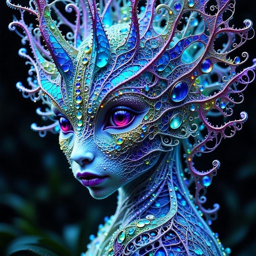 Mystical Being in Vibrant Cosmic Web