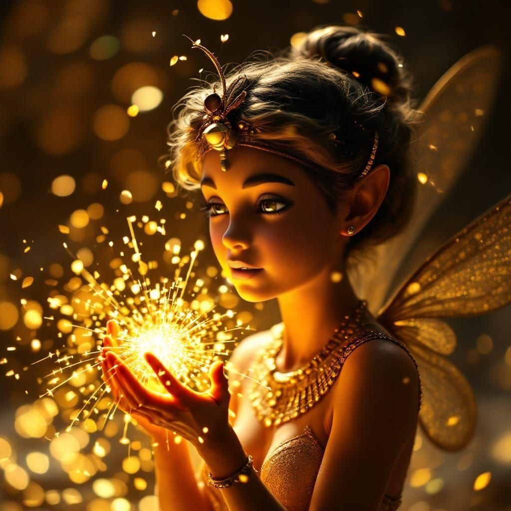 Tinkerbell as Ancient Egyptian Artefact with Bokeh