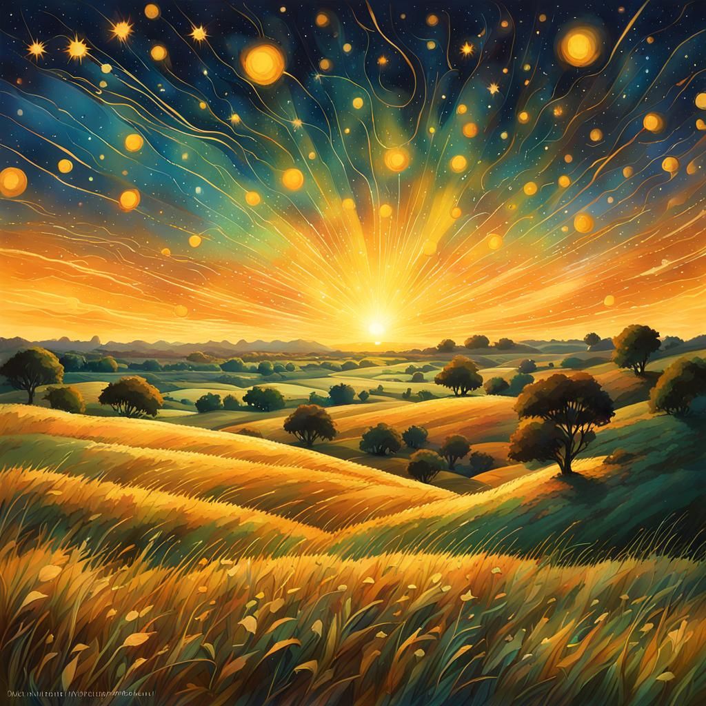 Amber Fields Awash in Golden Dawn Light