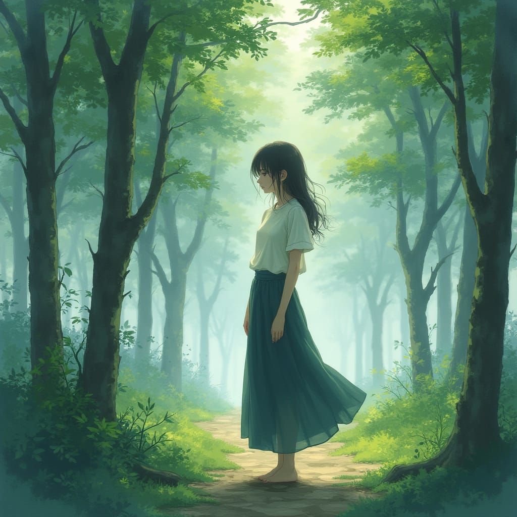 Whispering Cherry Blossoms in a Melancholic Landscape