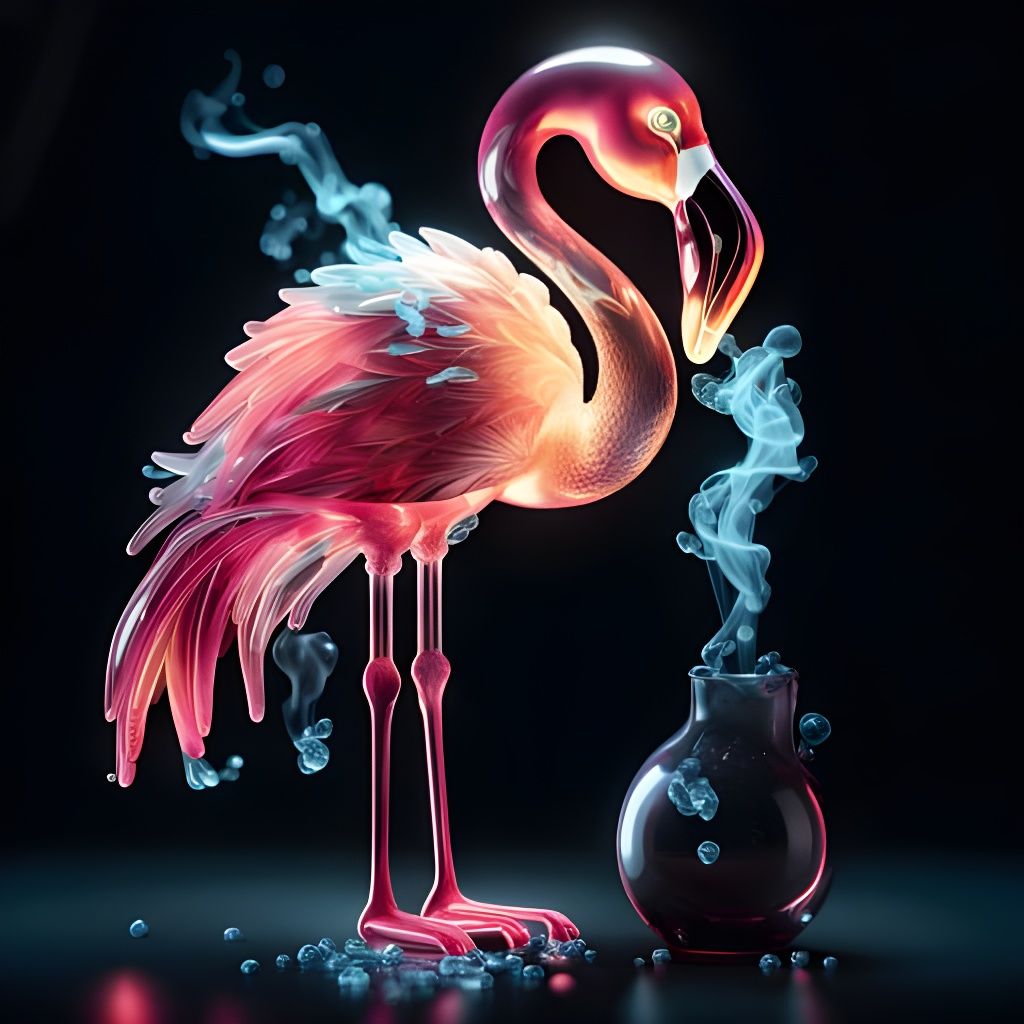 Glass Flamingo AI Image