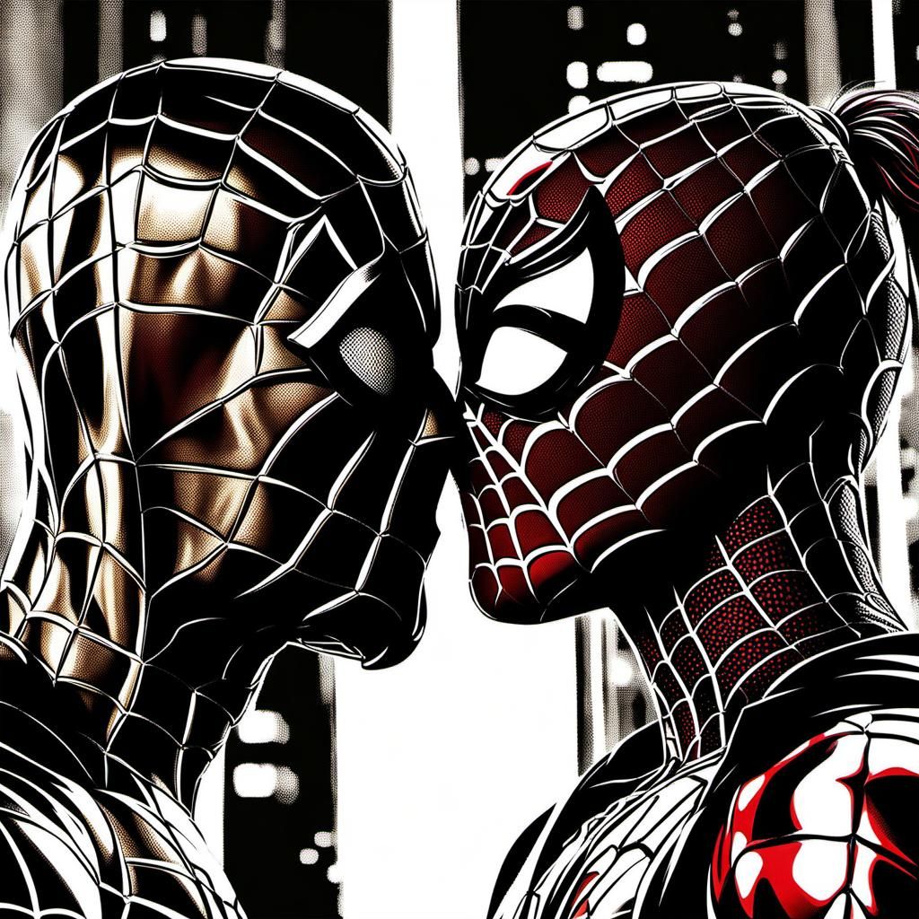 Upside-Down Spiderman Kiss: Cinematic Scene